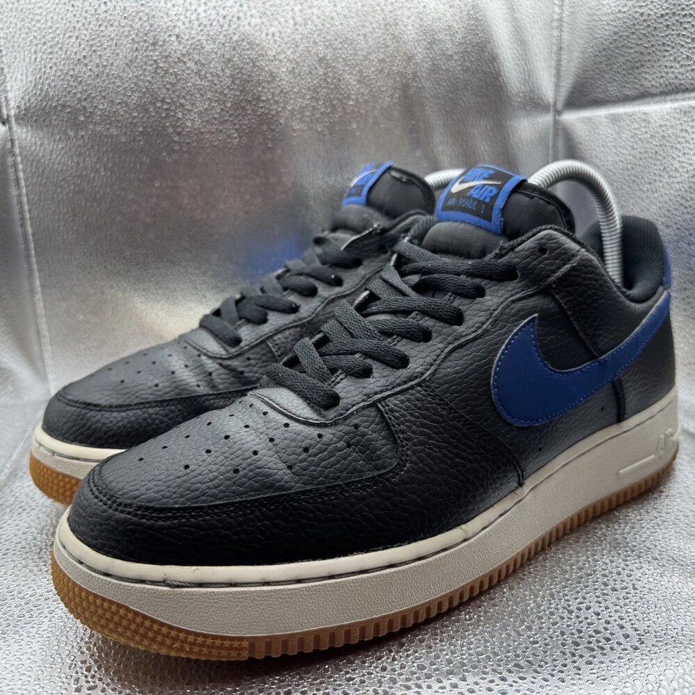 Size - 11 Nike Air‎ Force 1 Black Royal Blue Mens Athletic Sneakers CI0057-001